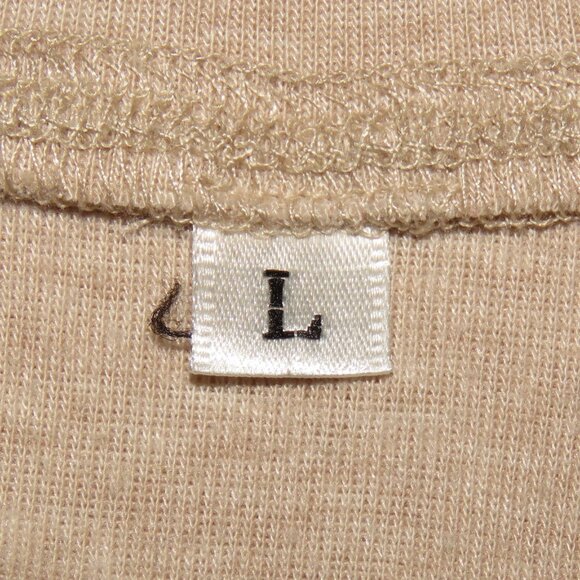 Women's Tan Long-Sleeve Pullover with Drop Tail Top Size L (C1652) - Picture 6 of 7